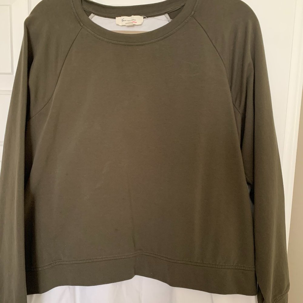 Vince Camuto Layered Green Long Sleeve Shirt